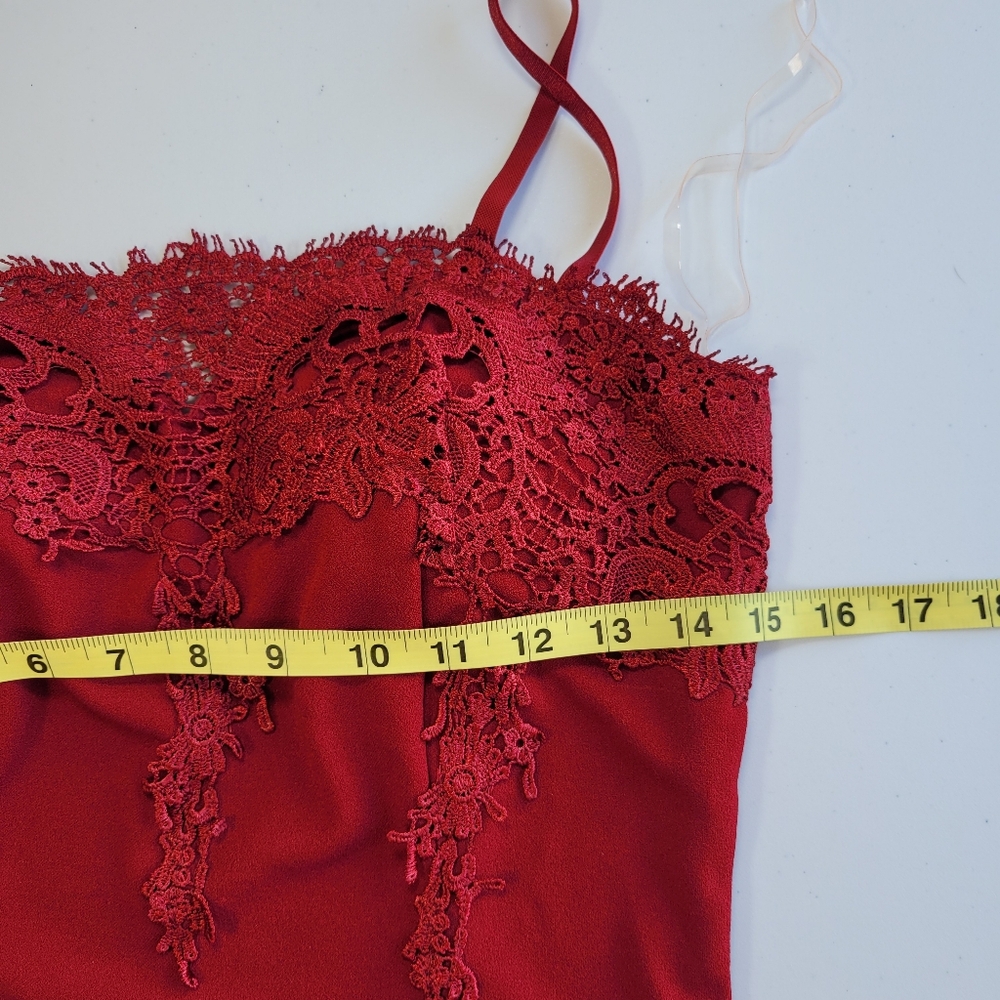 Fashion Nova Red Lace Bodysuit - Picture 4 of 6